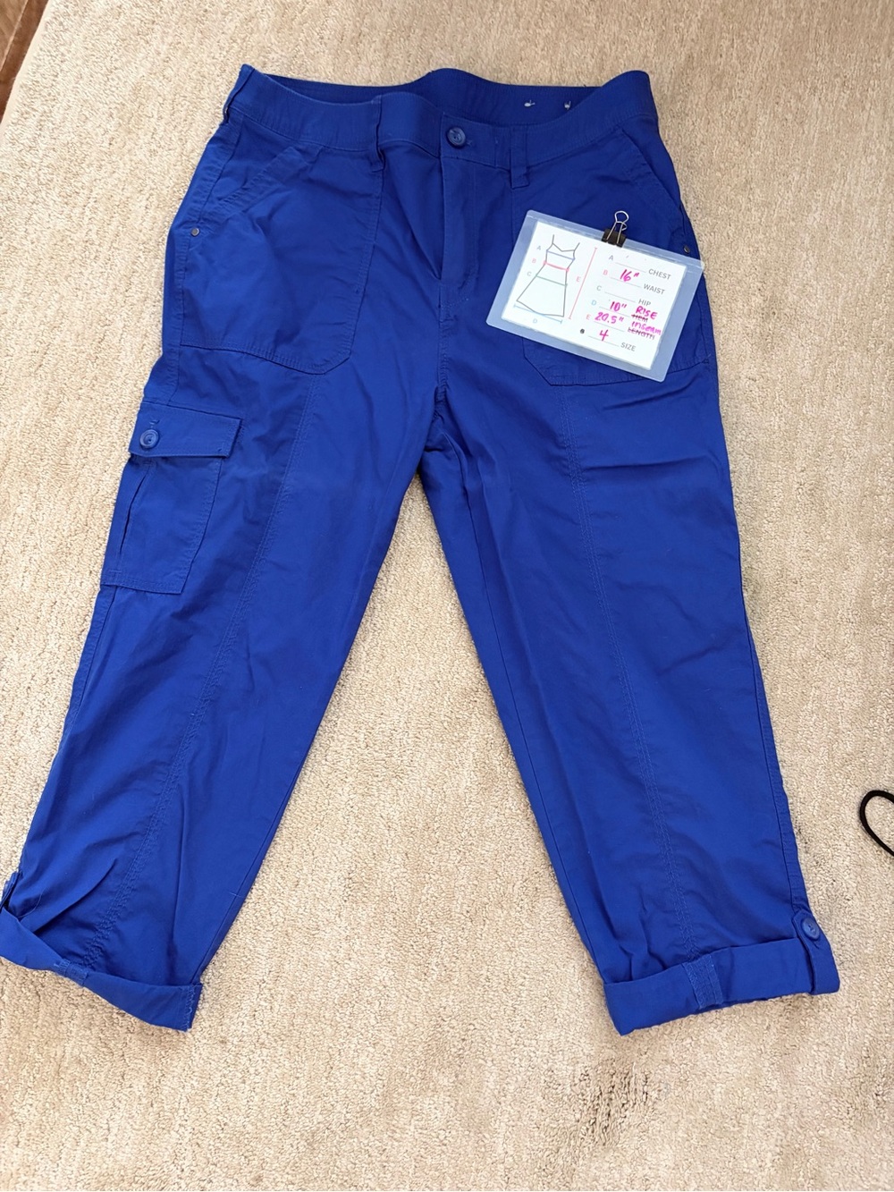 Chico’s Royal Blue Cargo Capri Pants